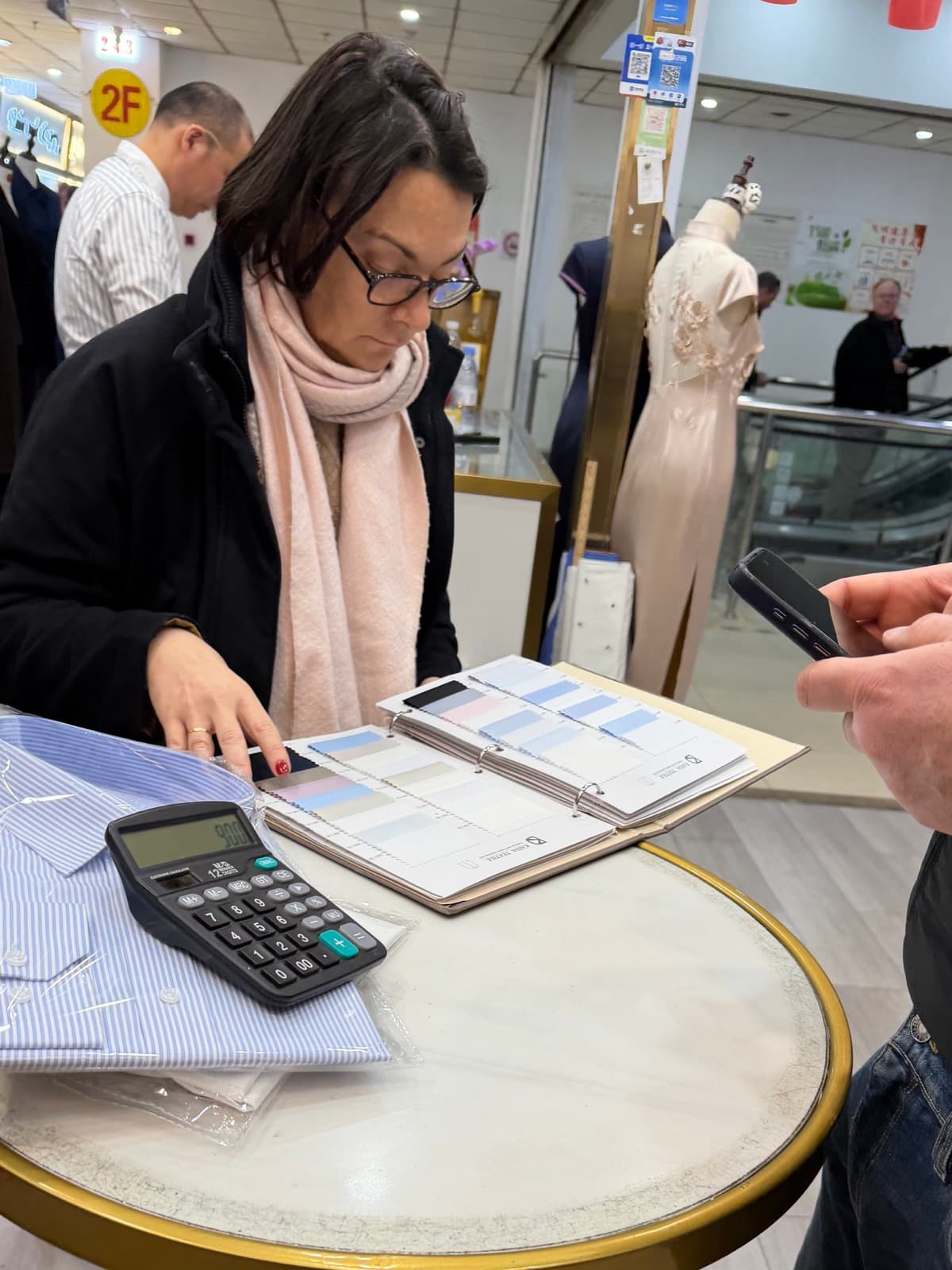 Fabric swatches for bespoke suits